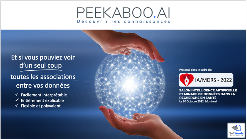 Présentation PEEKABOO.ai au Salon Intelligence Artificielle et Minage de Données dans la Recherche en Santé (IA/MDRS)